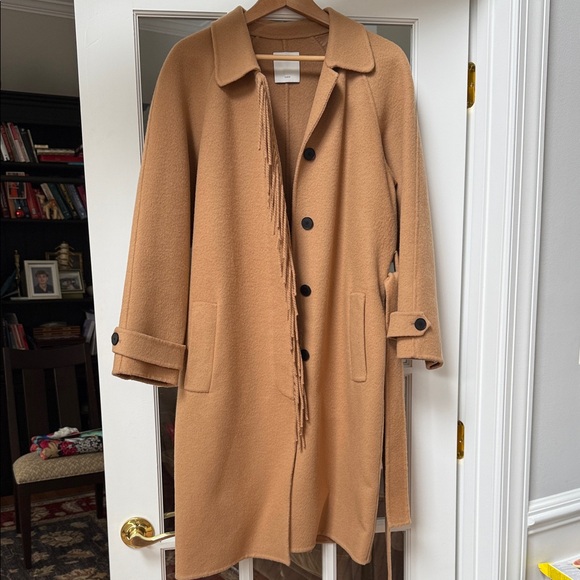 Sandro Caramel color Coat with fringe - Picture 1 of 8